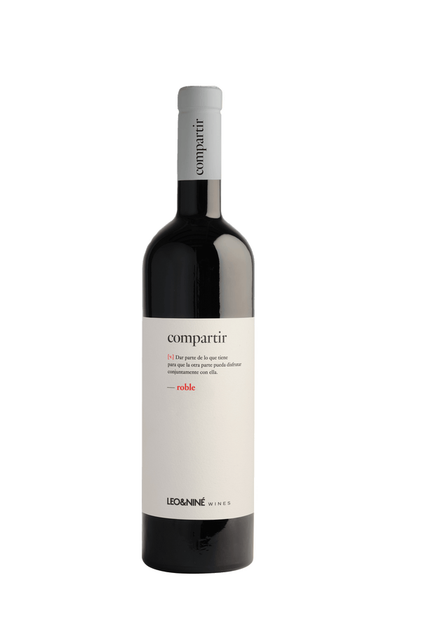 Botella Compartir Roble 2023 vino tinto crianza Somontano granate intenso