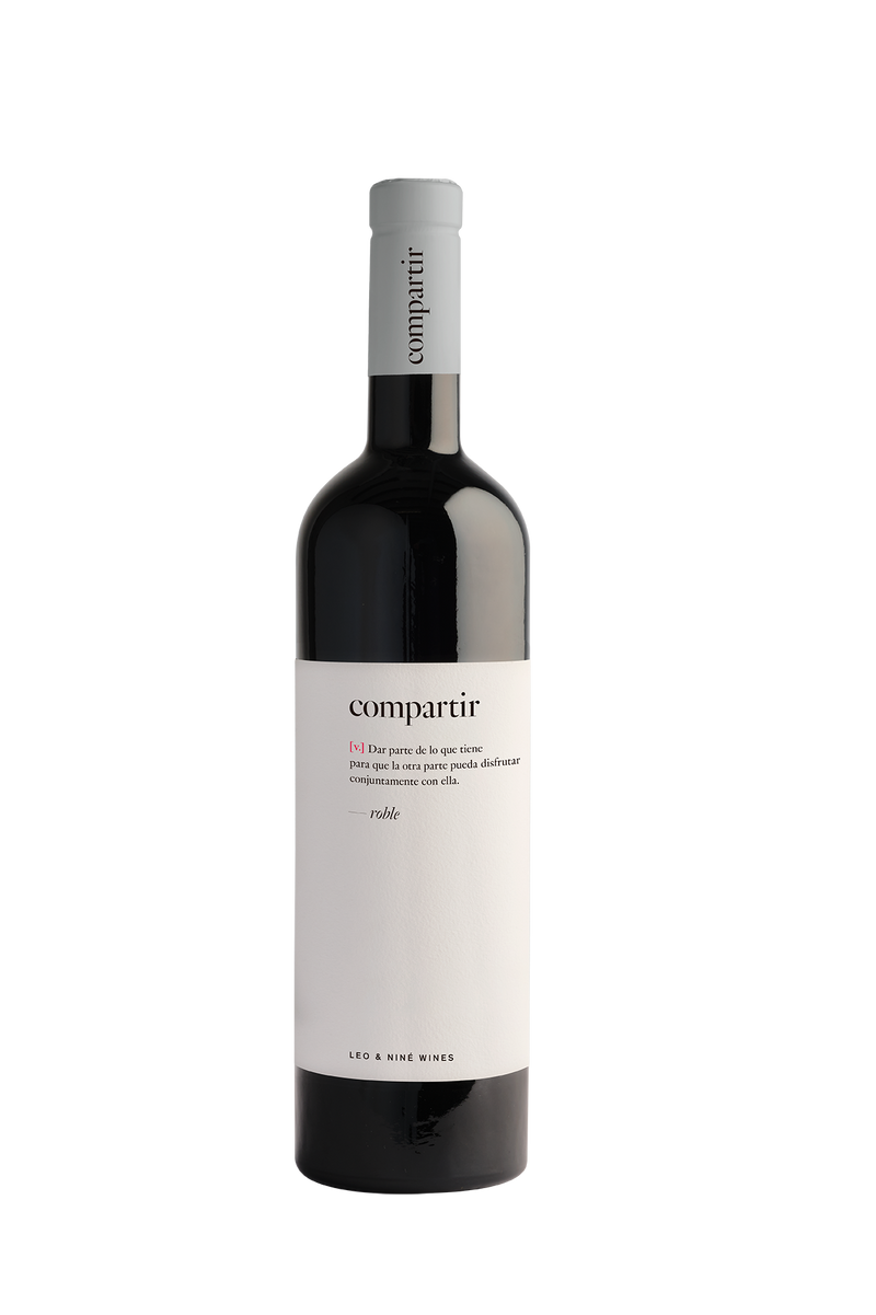 Botella de vino tinto Compartir Roble